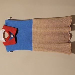 ❤️ THE KNIT KID WOMEN'S HANDMADE KNIT COLORBLOCK SLEEVELESS TOP, SMALL